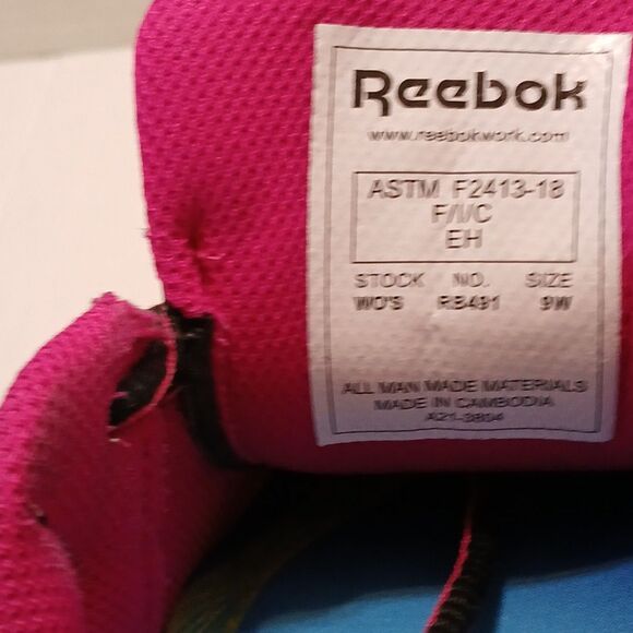 Reebok Work Sublite Cushion Composite Toe Work Shoes Black /Pink W-9W - Picture 12 of 16